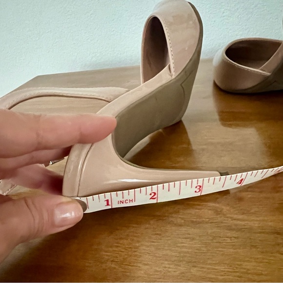 ‼️SALE‼️ NWOT Marc Fisher Davon Pointy Toe Sling-Back Pump Heels Nude Patent - Picture 9 of 10